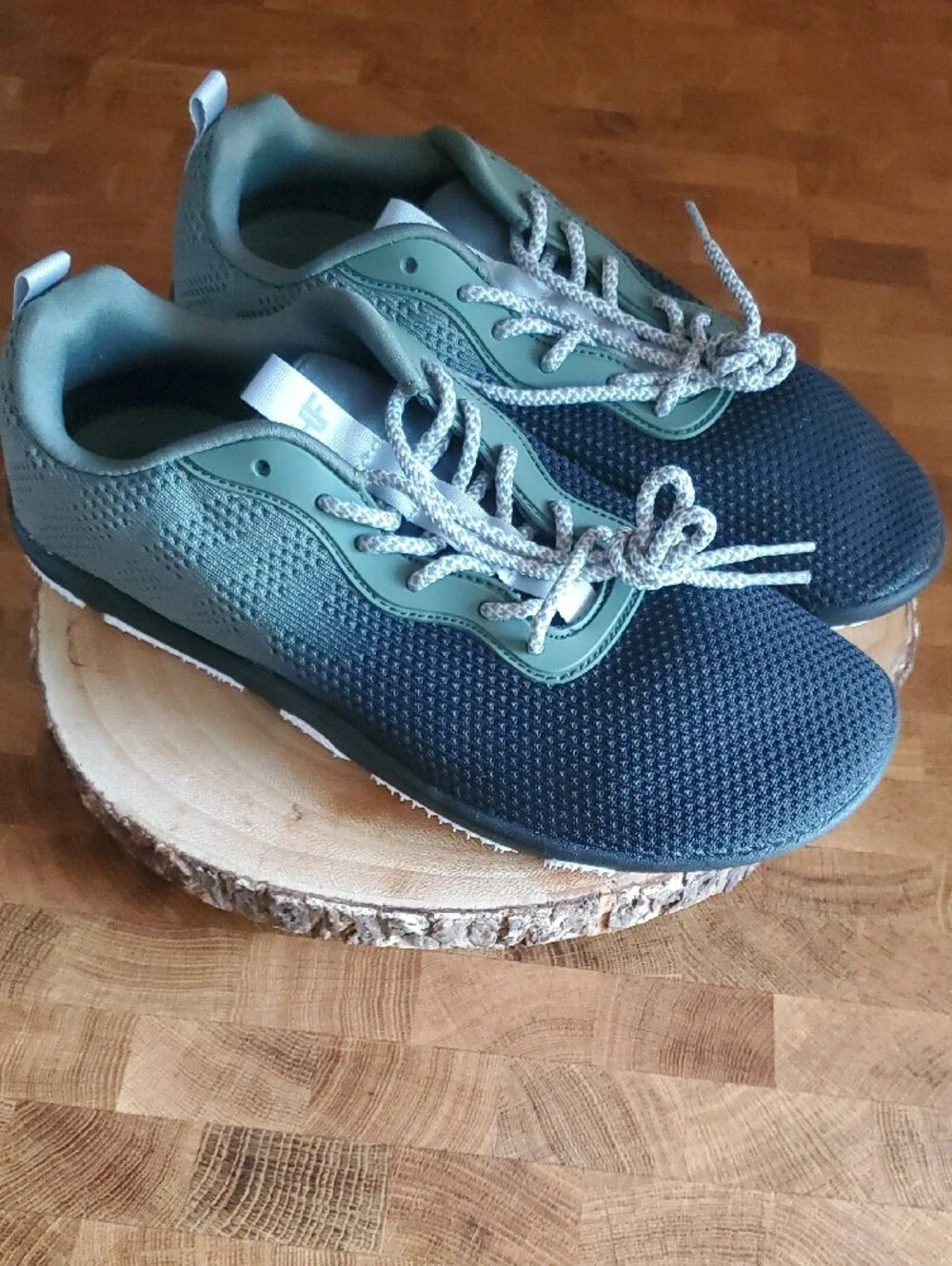 Men's Knit Sneakers in Black & Olive Lightweight Everyday Trainer